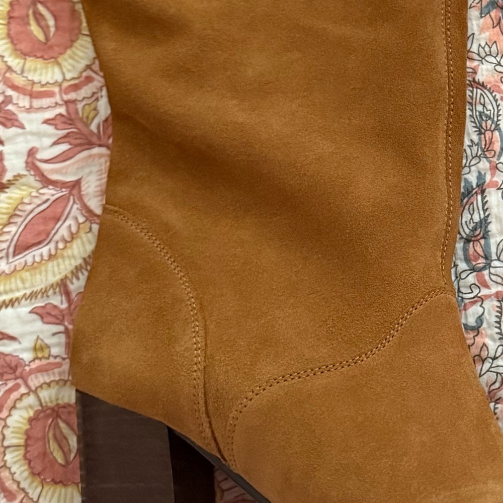 NEW | SPELL Cha Cha Slouch Leather Suede Boots in Tan 39= US 8 - Picture 4 of 13